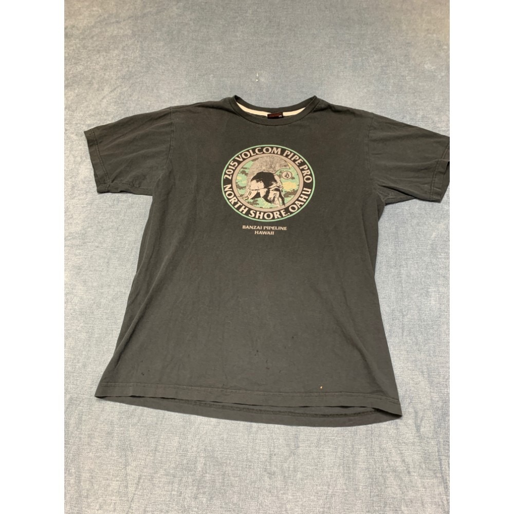 Volcom Pipe Pro T Shirt Mens Large Black Crew Neck Short Sleeve Graphic Summer